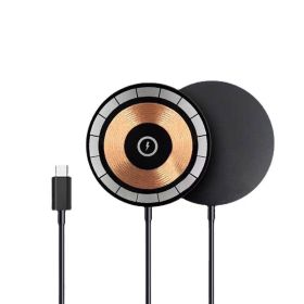 The Qi Wireless Charger 15w Magnetic Wireless Fast Charging Is Suitable For 12, 13, 14, 15 And 16 Mobile Phone Models (Color: Black)