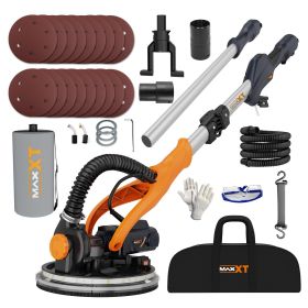 Drywall Sander With Vacuum Dust Collection, 6 Variable Speed Foldable Telescopic Electric Wall Sander, Popcorn Ceiling Removal Tool, 1900RPM Powe (Option: Orangeblack)